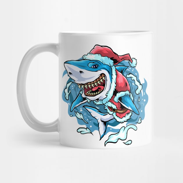 Christmas Santa Great White Shark by BDAZ